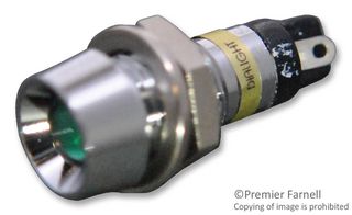 607-2212-110F - PANEL MOUNT INDICATOR, LED, 7.2MM, GREEN, 2V - DIALIGHT