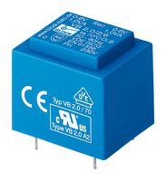 VB0.35/2/6 - PCB Transformer, EE 20 x 6.1, Encapsulated Safety Isolating, 230V, 2 x 6V, 350 mVA, 50Hz / 60Hz - BLOCK