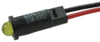 558-0302-003F - PANEL MOUNT INDICATOR, LED, 3.96MM, YELLOW, 5V - DIALIGHT