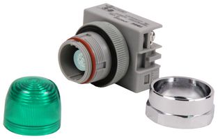 APW299D-G-120V - PANEL MOUNT INDICATOR, LED, 22MM, GREEN, 120V - IDEC