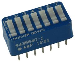 5435640-1 - SWITCH, DIP, 7 POSITION, SPST, ROCKER - ALCOSWITCH - TE CONNECTIVITY