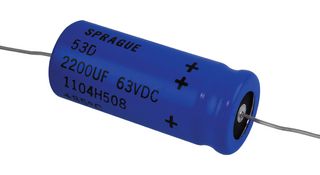 53D222G063HL6 - ALUMINUM ELECTROLYTIC CAPACITOR 2200UF, 63V, 10%, AXIAL - VISHAY