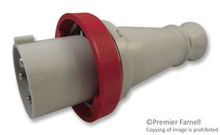 PEW6364SV - Pin & Sleeve Connector, 63 A, 415 V, Cable Mount, Plug, 3P+E, Red - ILME