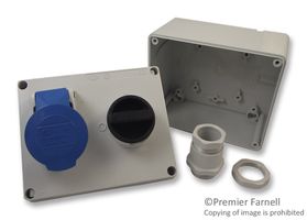 SQ1663C - Pin & Sleeve Connector, Interlocked Switch, 16 A, 240 V, Outlet, 2P+E, Blue - ILME