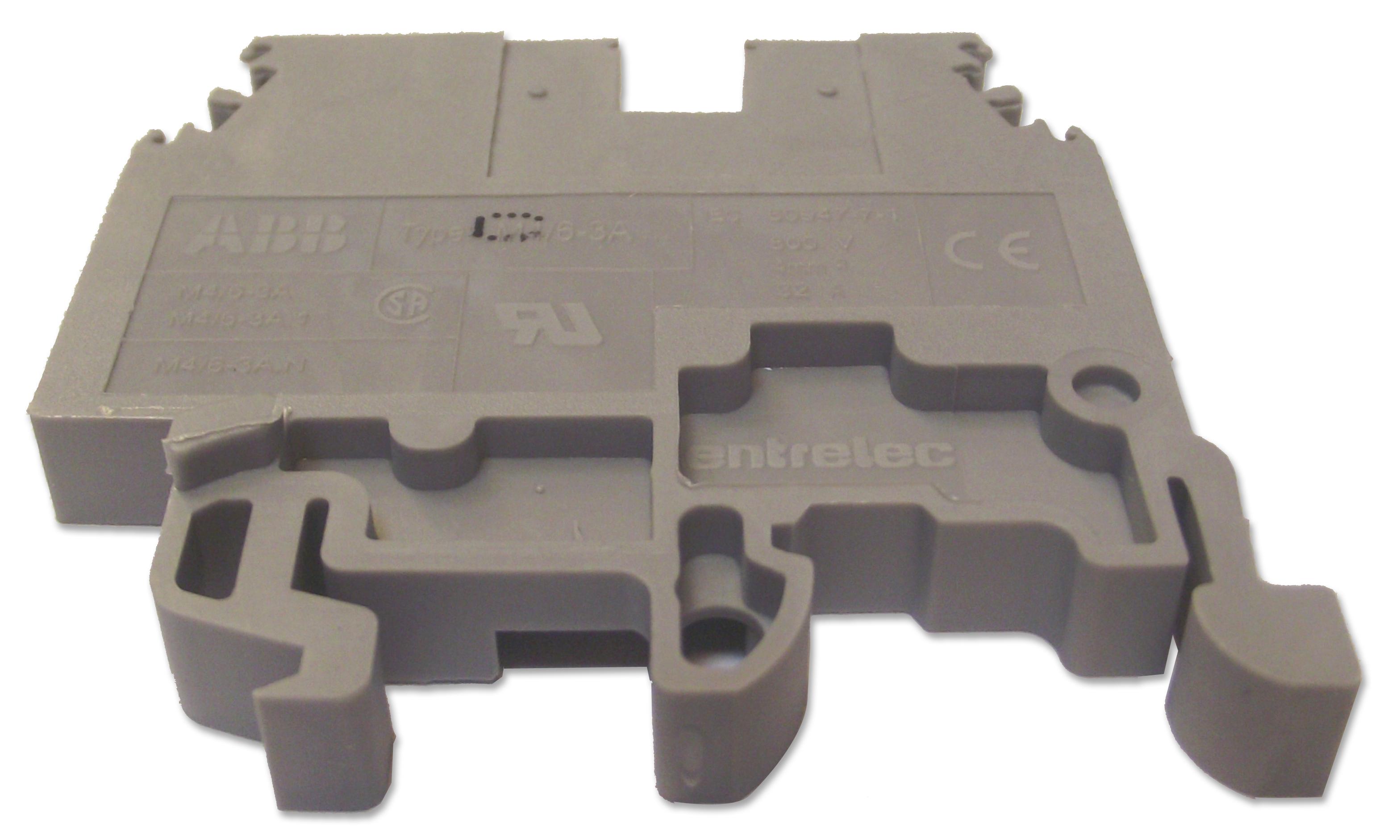 ENTRELEC - TE CONNECTIVITY DIN Rail Mount 011546820 TERMINAL BLOCK, DIN RAIL, 3POS, 4AWG ENTRELEC - TE CONNECTIVITY 530463 011546820
