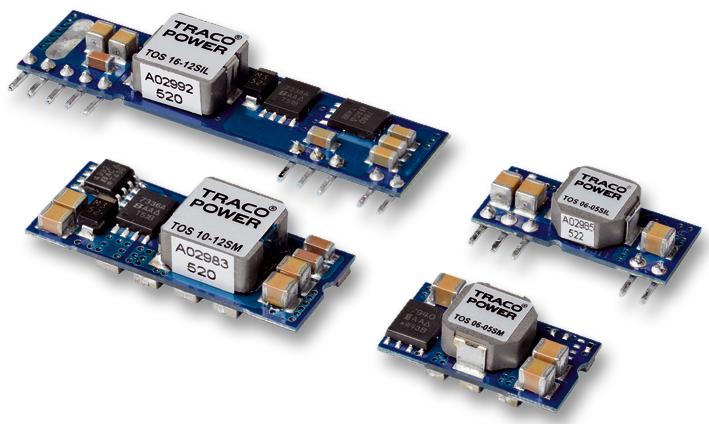 TOS 16-12SIL CONVERTER, DC/DC, POL, SIL, 5V/16A TRACO POWER