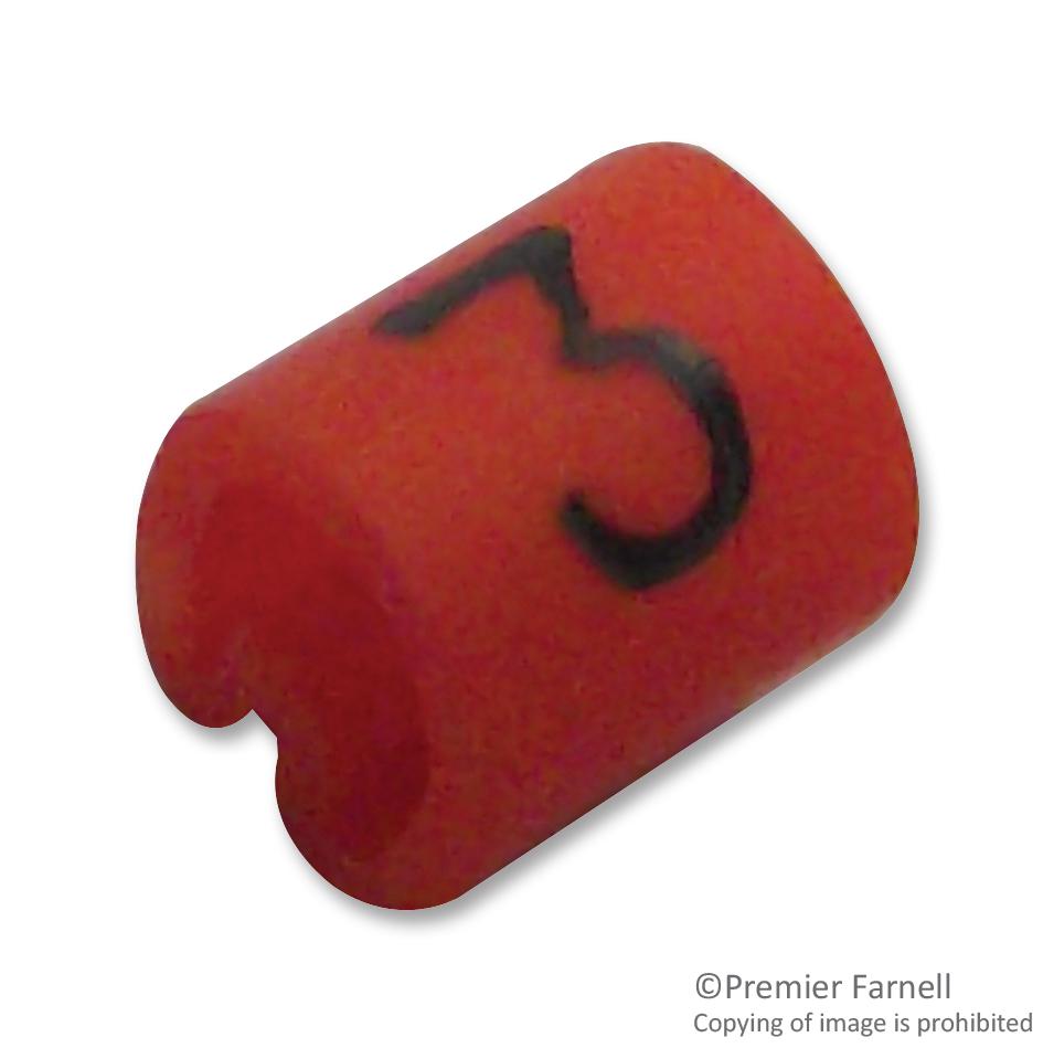 05801303 CABLE MARKER, 3, ORANGE, PK100 TE CONNECTIVITY