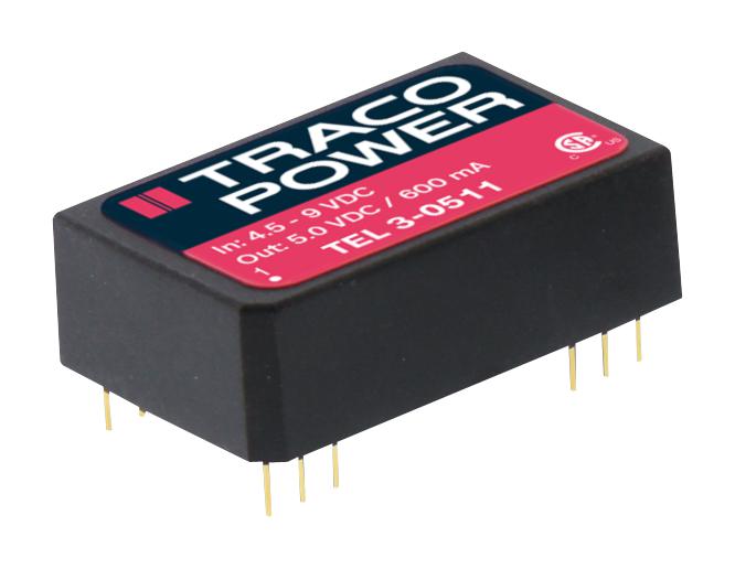 TEL 3-1211 CONVERTER, DC/DC, 3W, 5V TRACO POWER