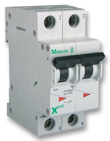 FAZ-D16/2 MINIATURE CKT BREAKER, 2P, 16A, 415VAC EATON MOELLER