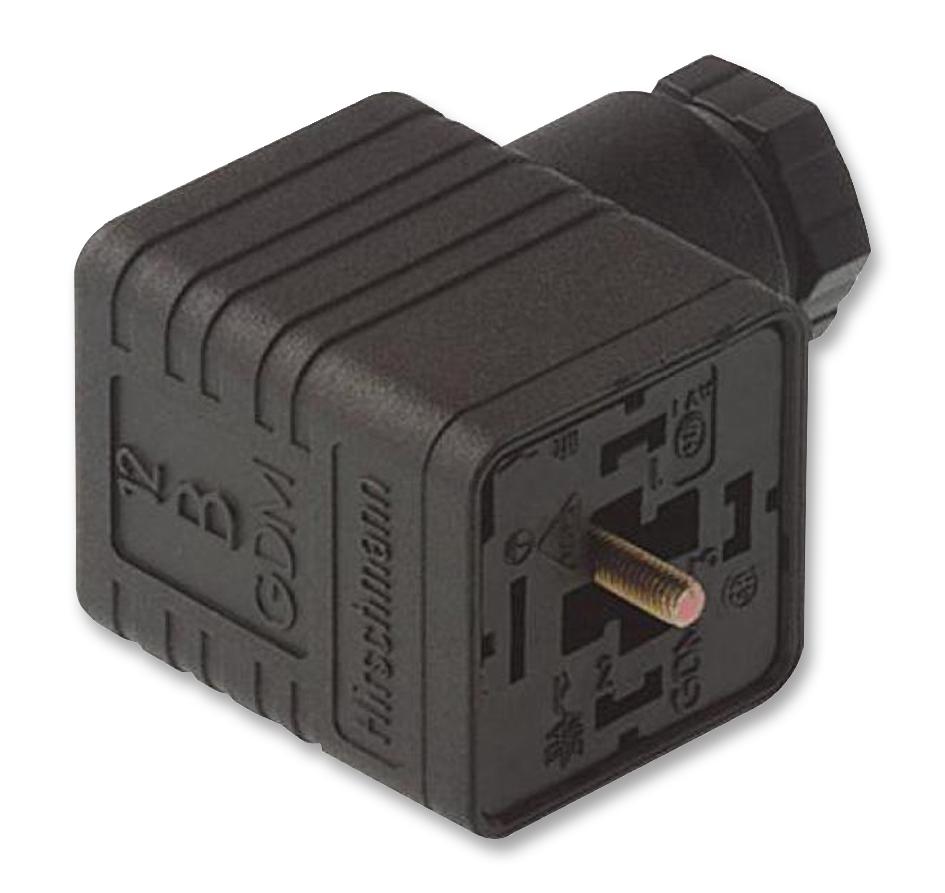 GDM3009.BLACK RECTANGULAR, PLUG, 3+PE WAY, SCREW HIRSCHMANN