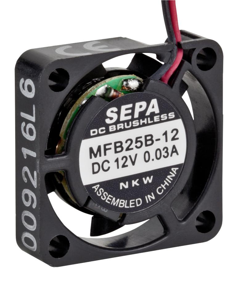 MFB25B12 FAN, 25MM, 12VDC, 1.38M3/H, 17DBA SEPA