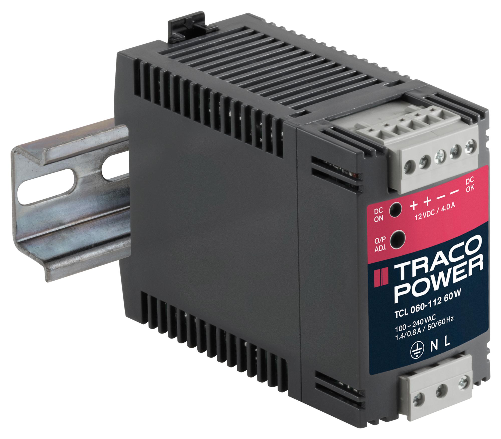 TCL 060-112 PSU, DIN RAIL, 12V, 60W, 4A TRACO POWER