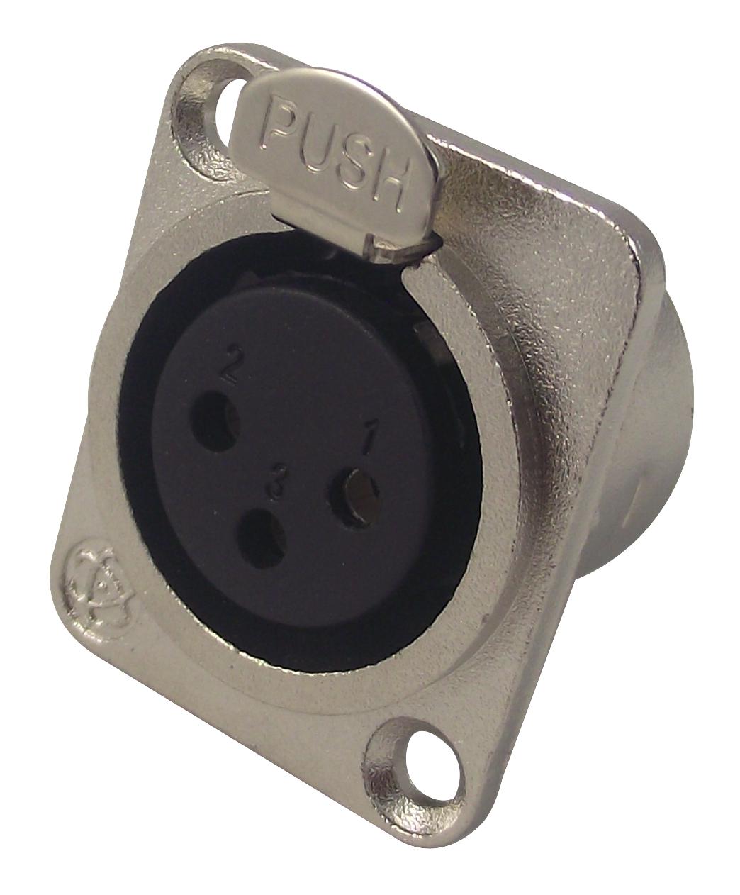 PSG01276 SOCKET, XLR, CHASSIS, NICKEL PRO SIGNAL