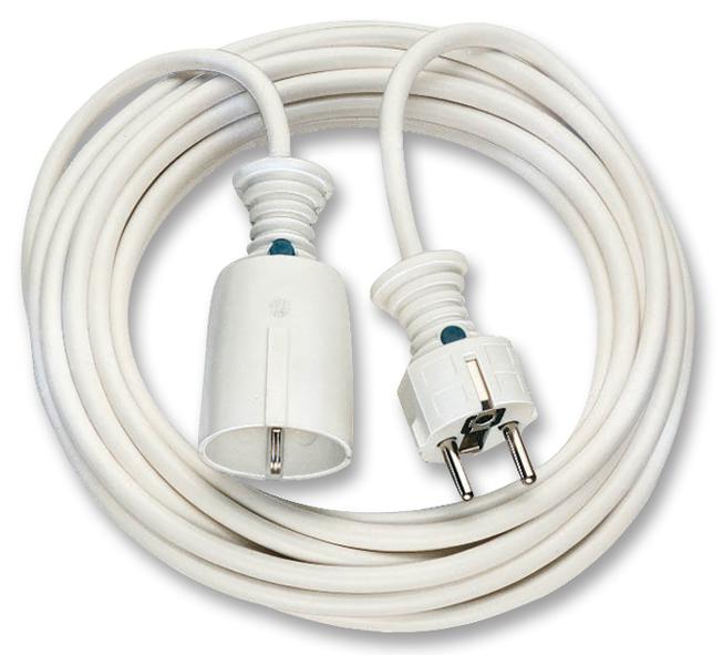 1168440 EXTENSION LEAD, SCHUKO, WHITE, 5M BRENNENSTUHL