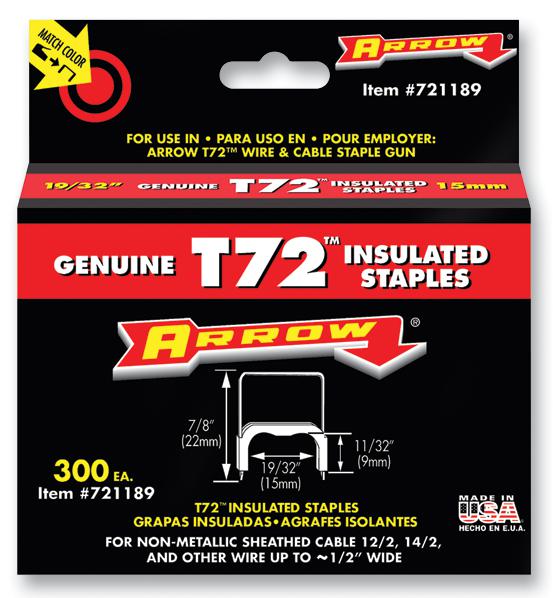 721189 STAPLES, 9X15MM, INSULATED (PK 300) ARROW FASTENER