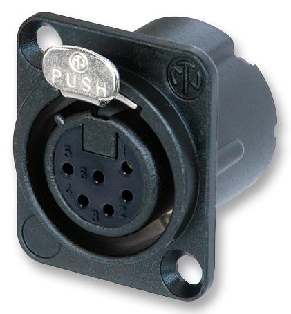 NC6FD-LX-B SOCKET, XLR, BLACK, 6POLE NEUTRIK