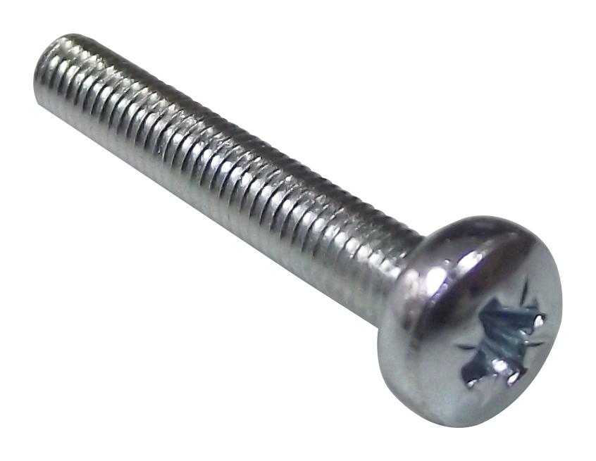 M6 25 PRSTMC Z100 SCREW, POZI PAN, STEEL, BZP, M6X25,PK100 TR FASTENINGS