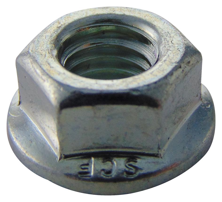 M8- SFST-Z100- FLANGE NUT, SERRATED, BZP, M8, PK100 TR FASTENINGS