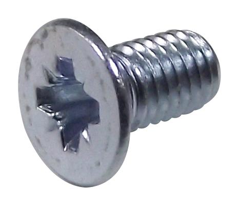 M6 16 KRSTMC Z100 SCREW, POZI, CSK, STEEL, BZP, M6X16 TR FASTENINGS