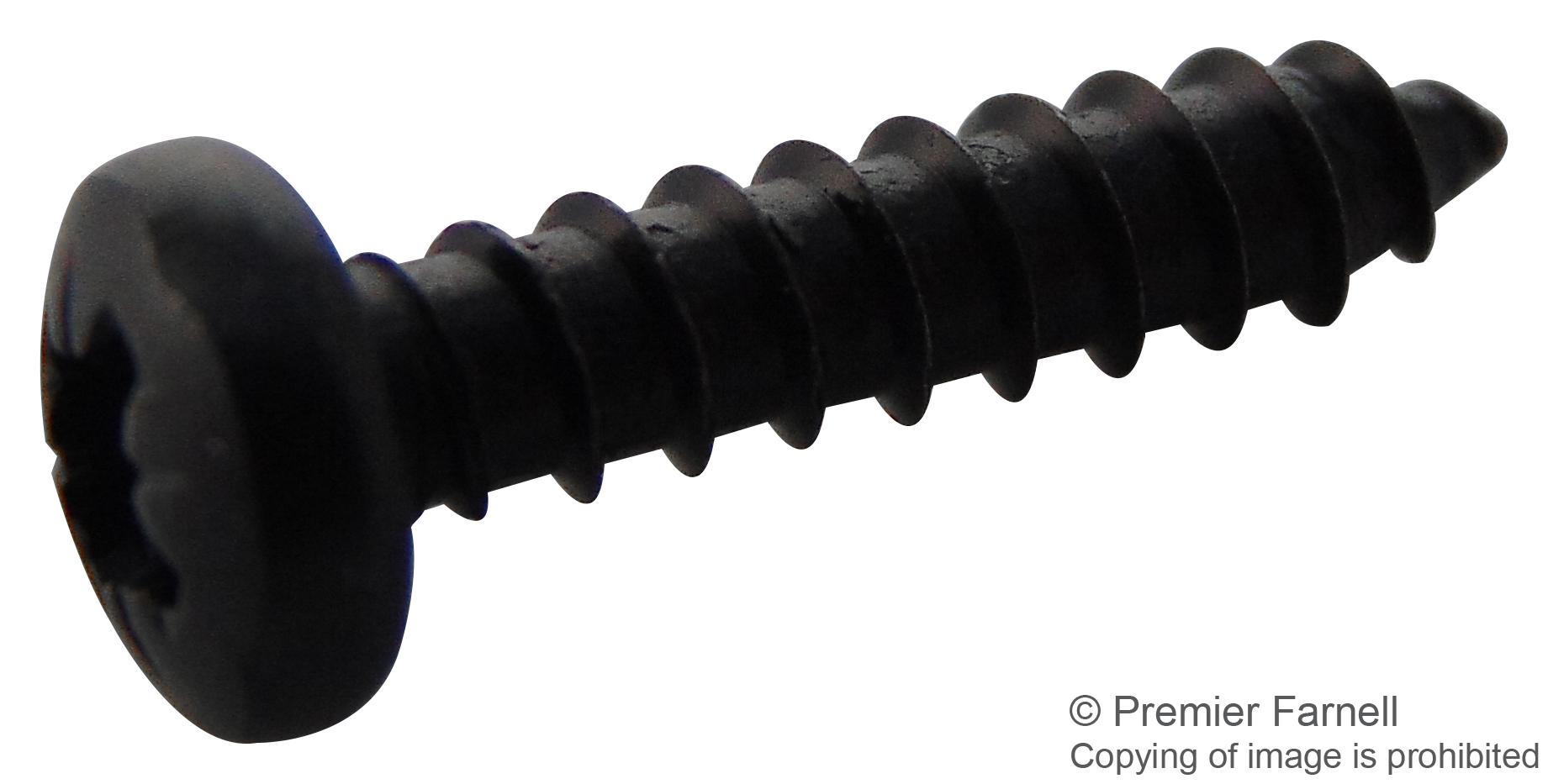 N40.500 PRSTABB100- SCREW, POZI PAN, STEEL, BLK, #4X1/2 TR FASTENINGS