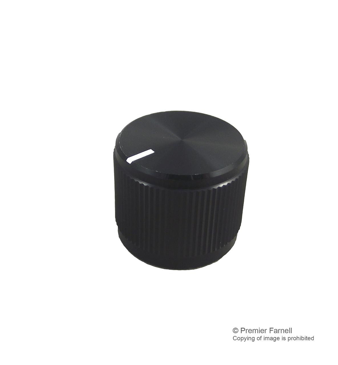 061-7005 KNOB, ALUMINIUM, BLACK, 19MM MULTICOMP
