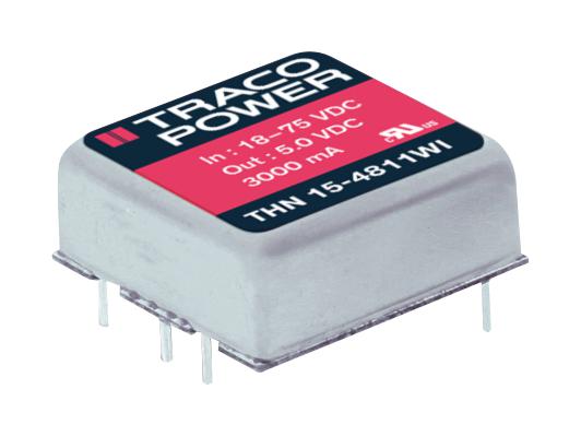 THN 15-4822WI DC/DC CONVERTER, 15W, +/-12V, 0.625A TRACO POWER