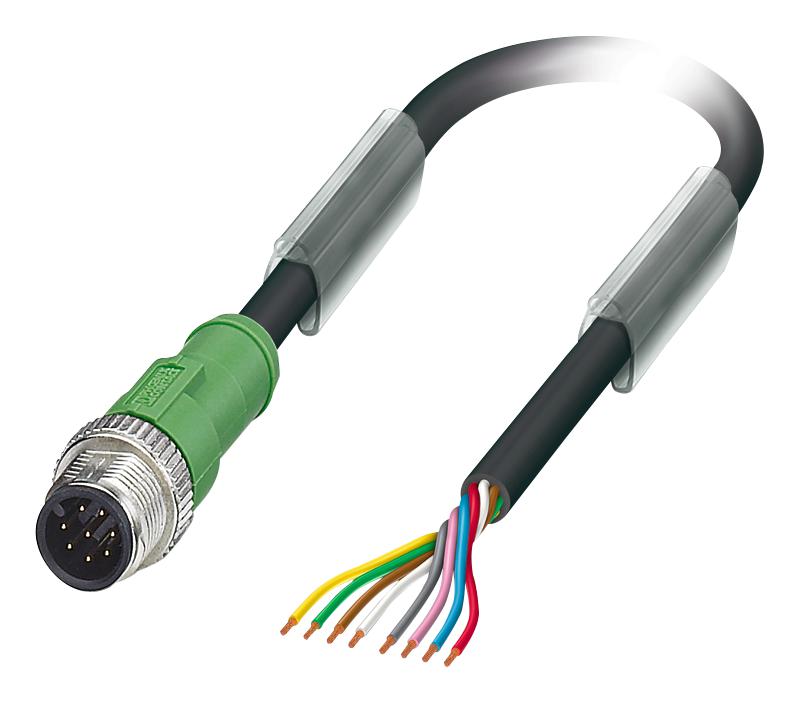 1522493 SENSOR CORD, 8P, M12 PLUG-FREE END, 1.5M PHOENIX CONTACT
