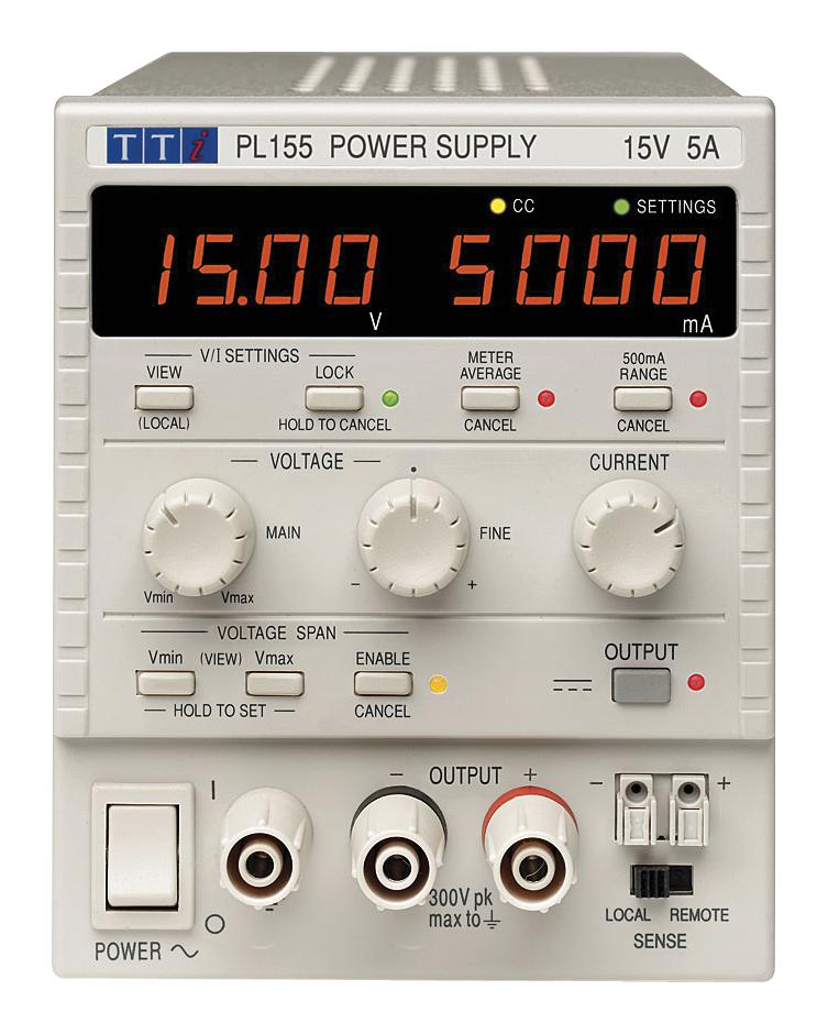 PL155P POWER SUPPLY, 1CH, 15V, 5A, ADJUSTABLE AIM-TTI INSTRUMENTS