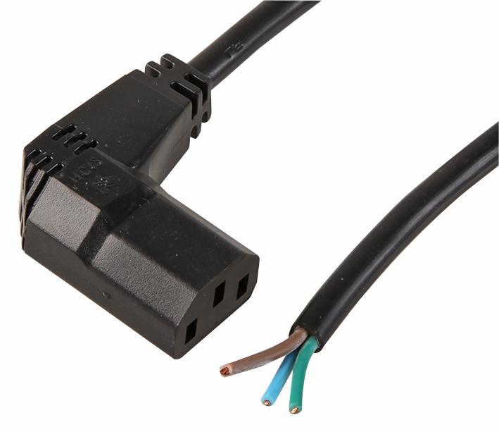 SH10186R LEAD, 90 IEC TO BARE, BLACK, 3.5M PRO ELEC