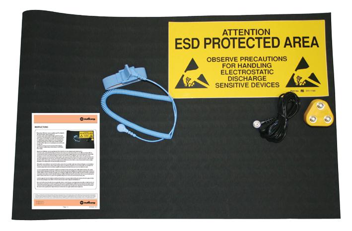 069-0007 ESD WORKSTATION KIT, BLACK 0.7X1M MULTICOMP