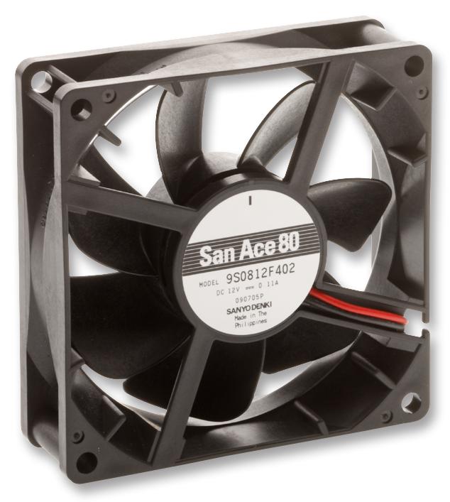 9S0812F4011 FAN, SILENT, 80MM, 12V, FAST SPEED SANYO DENKI