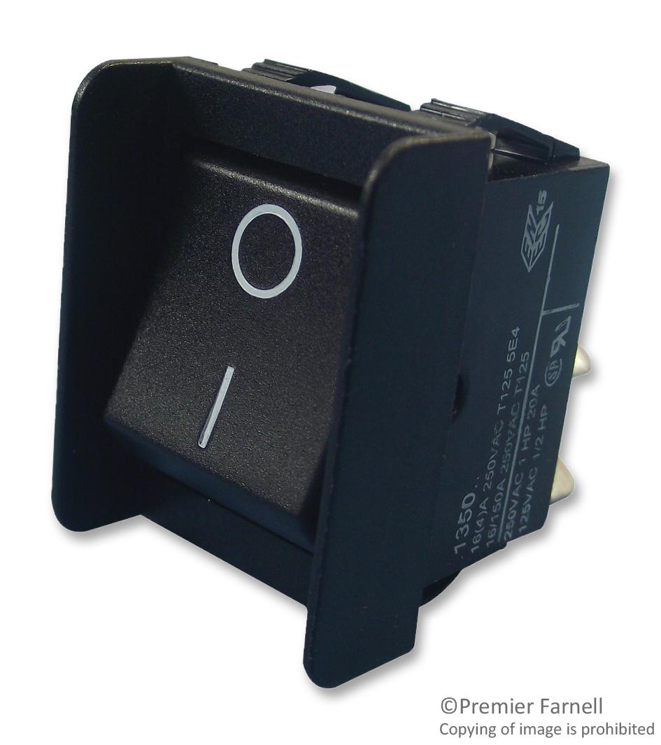 C1350AGAAA SWITCH, ROCKER, DPST, W/ GUARD, BLK ARCOLECTRIC (BULGIN LIMITED)