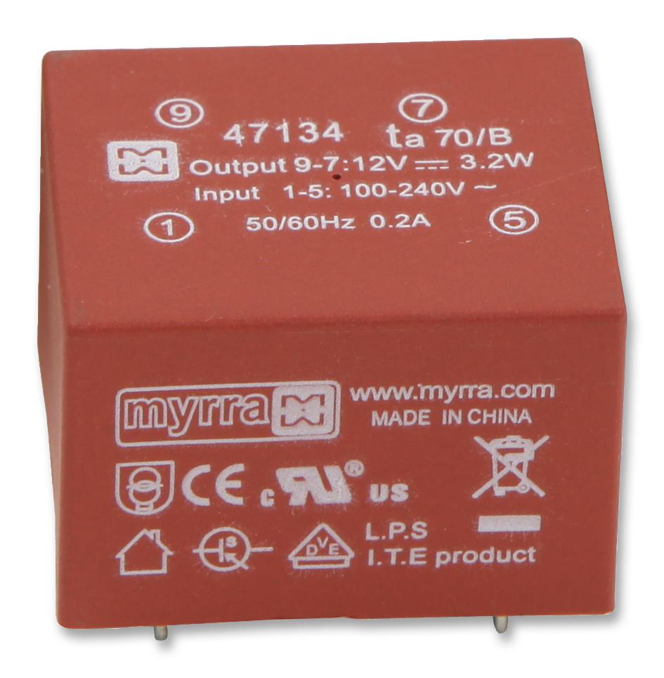 47201 POWER SUPPLY, AC-DC, 9V, 0.83A MYRRA