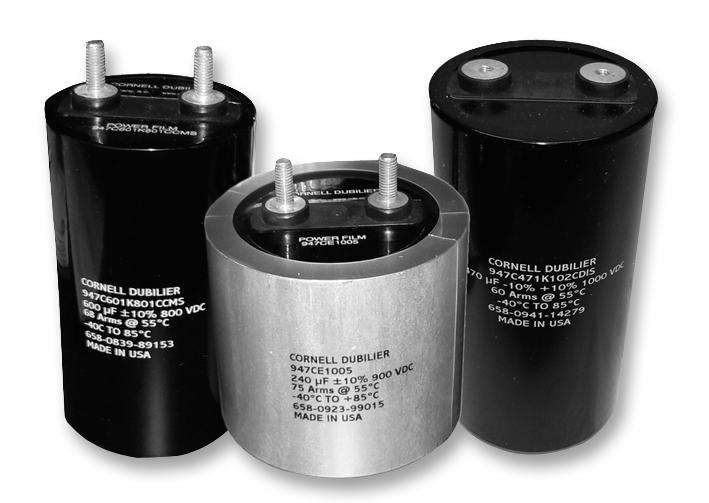 947C331K112BCHS CAP, 330µF, 1.1 KV, 10%, PP, CAN, PANEL CORNELL DUBILIER