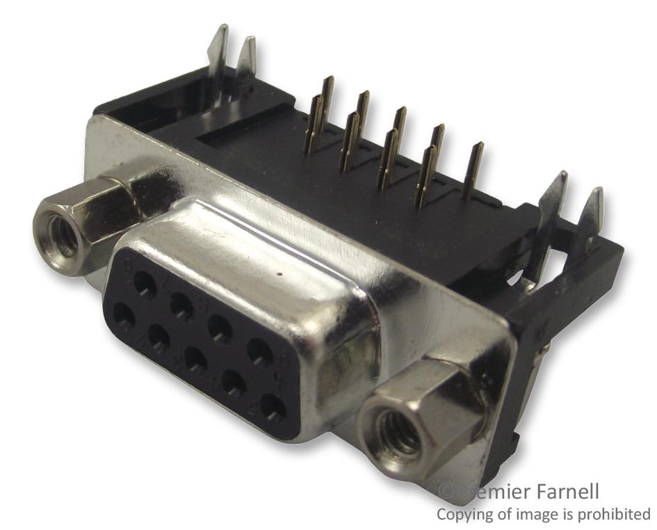 618009231121 SOCKET, D SUB, PCB, R/A, 9WAY WURTH ELEKTRONIK