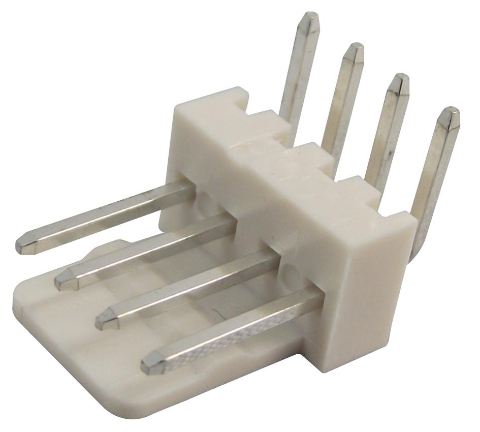 61900419521 HEADER, 2.54MM, R/A, T/LOCKING, 4WAY WURTH ELEKTRONIK