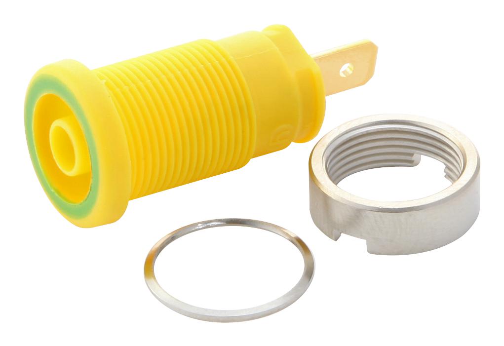 972355188 SOCKET, 4MM, SAFETY, YELLOW/GREEN, MVL S HIRSCHMANN TEST AND MEASUREMENT