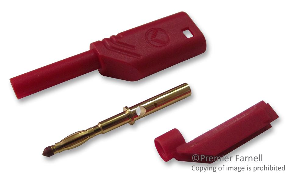 975090701 PLUG, 2MM, SAFETY, RED, SEB HIRSCHMANN TEST AND MEASUREMENT