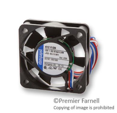 412F/2H-038 FAN, 40X40X10MM, 12VDC, 5.3CFM, 29DBA EBM-PAPST