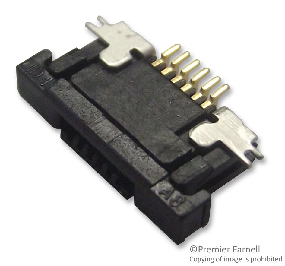 SFV6R-1STE1HLF CONNECTOR, FFC/FPC, 6POS, 1 ROW, 0.5MM AMPHENOL ICC