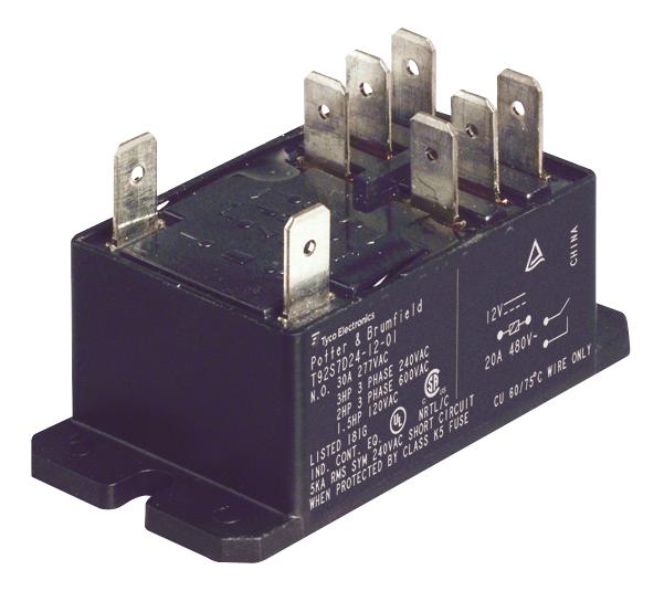 T92S11D12-24 RELAY, DPDT, 277VAC, 28VDC, 40A POTTER&BRUMFIELD - TE CONNECTIVITY