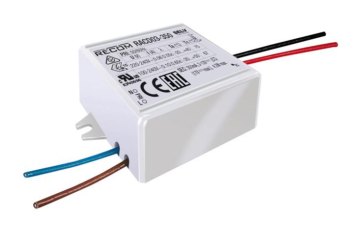RACD03-700 LED DRIVER, AC-DC, CC, CV, 0.7A, 6V RECOM POWER