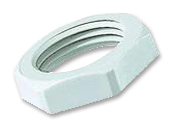 LN167035 LOCKNUT, NYLON, M16, LT GREY HYLEC