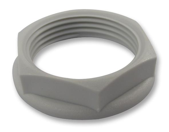 LN257035 LOCKNUT, NYLON, M25, LT GREY HYLEC