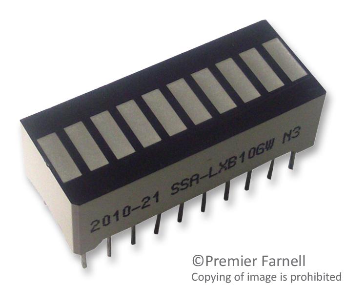SSA-LXB10GW ARRAY, 10-LED, GREEN, 8MCD LUMEX