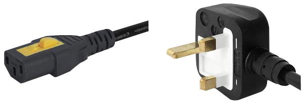 6051.2008 LEAD, V-LOCK, UK PLUG, C13, 2M, BLK SCHURTER