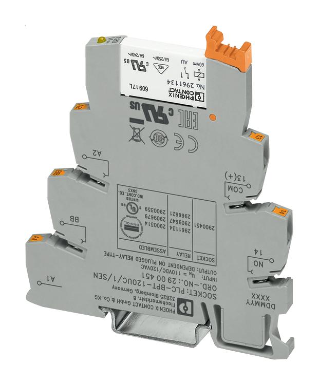 PLC-RPIT-120UC/ 1AU/SEN RELAY, SPST-NO, 30VAC, 36VDC, 0.05A PHOENIX CONTACT
