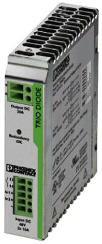 TRIO-DIODE 48 DC/2X10/1X20 REDUNDANCY MODULE, 2X10A, 20A, 48V PHOENIX CONTACT