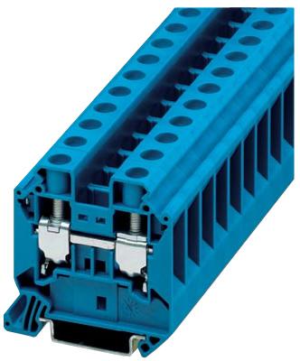 UT 16 BU TERMINAL BLOCK, DIN RAIL, 2POS, 10AWG PHOENIX CONTACT