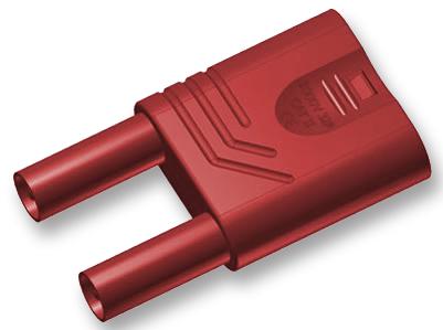 932200101 PLUG, 4MM, DUAL, RED, KUN HIRSCHMANN TEST AND MEASUREMENT